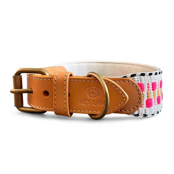 Hundehalsband, gepolstert und verstellbar • pink