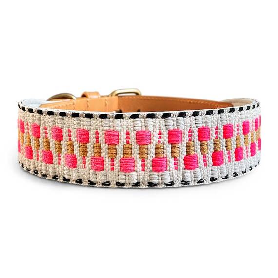 Hundehalsband, gepolstert und verstellbar • pink