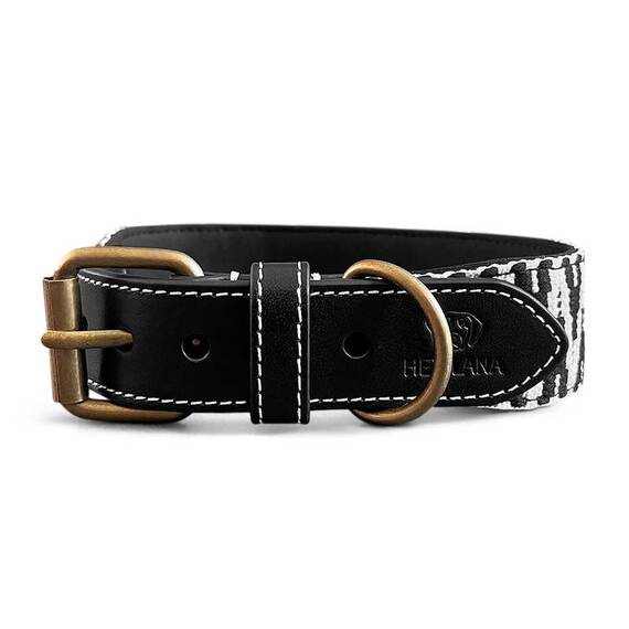 Hundehalsband, gepolstert und verstellbar • schwarz | weiß