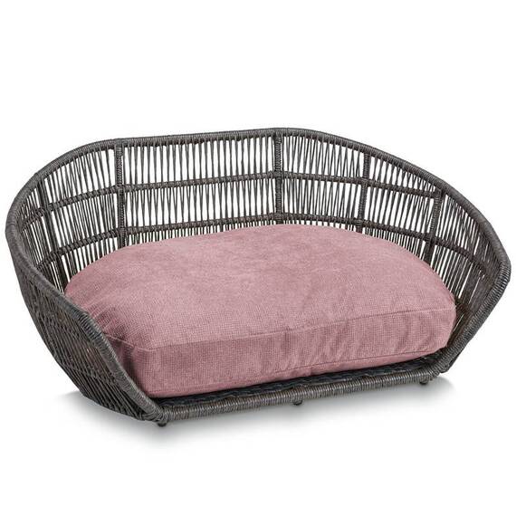 Luxus Hundebett PRADO TUDOR mit geflochtenem Rahmen von Laboni • rose