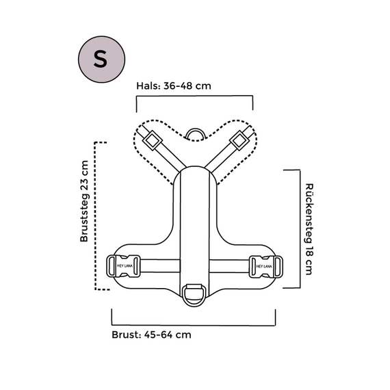 Hundegeschirr gepolstert mit Griff, Brustring und Polsterung • schwarz | weiß