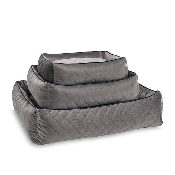 Hundebett mit Rand OXFORD von Laboni • grau