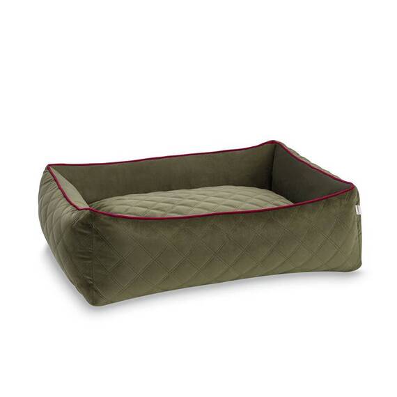 Hundebett mit Rand OXFORD von Laboni • oliv