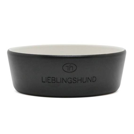 Hundenapf aus Keramik LIEBLINGSHUND schwarz mit Herz