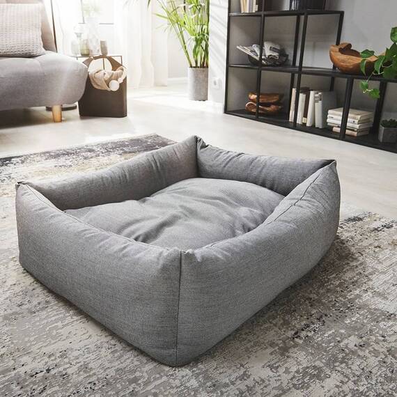Hundebett mit Rand SMOOTH von Laboni • grau