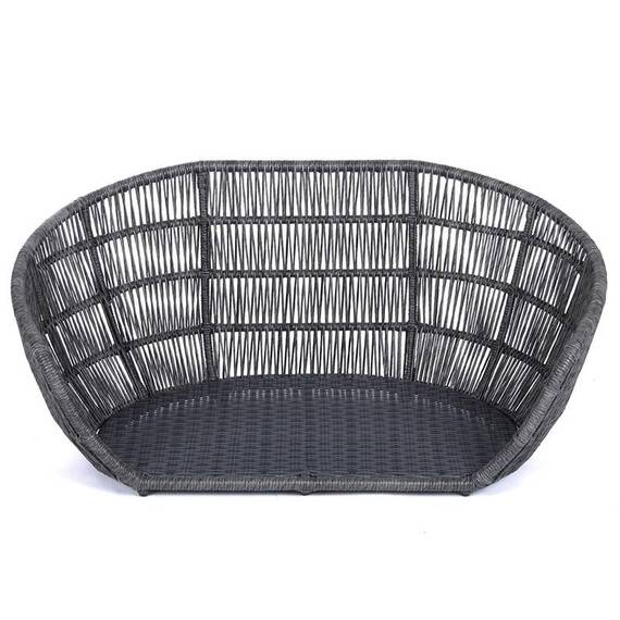 Luxus Hundebett PRADO OXFORD mit geflochtenem Rahmen von Laboni • weinrot