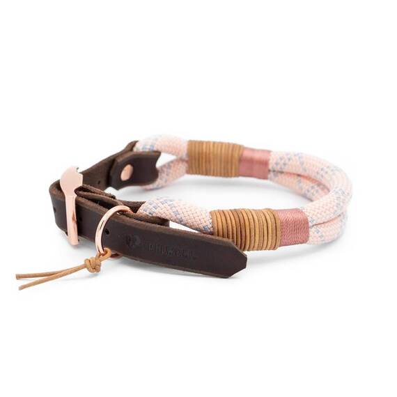 Verstellbares Hundehalsband PASTELL ROSA aus Kletterseil