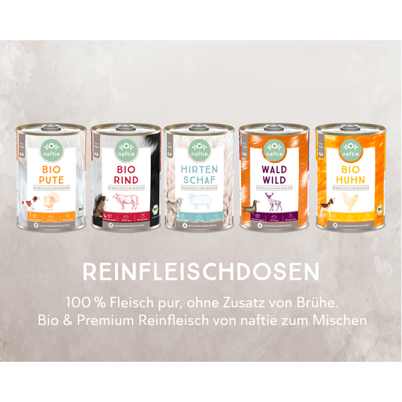 naftie Reinfleisch-Dosen Mischpakete für Hunde, Teil-Bio