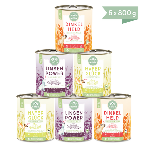 naftie veganes Hundefutter Nassfutter Bio Mischpaket