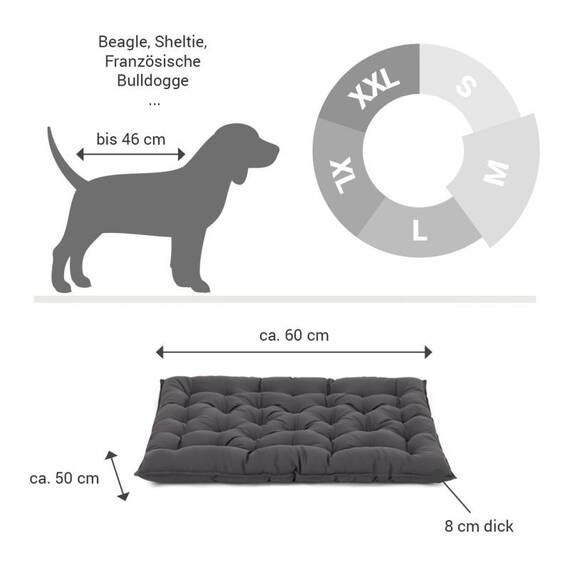 Hundebett orthopädisch grau • Doctor Bark • waschbar bei 95°C