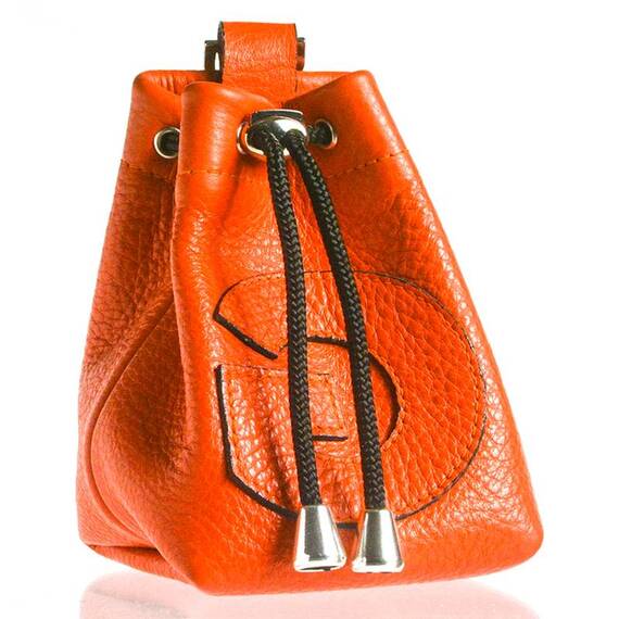 Leckerlibeutel aus Leder WALLY in orange