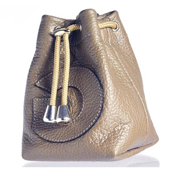 Leckerlibeutel aus Leder WALLY in taupe