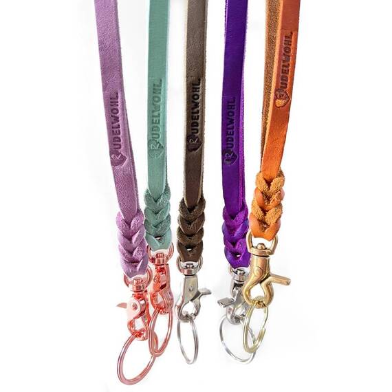 Schlüsselband aus Fettleder, Farben frei wählbar