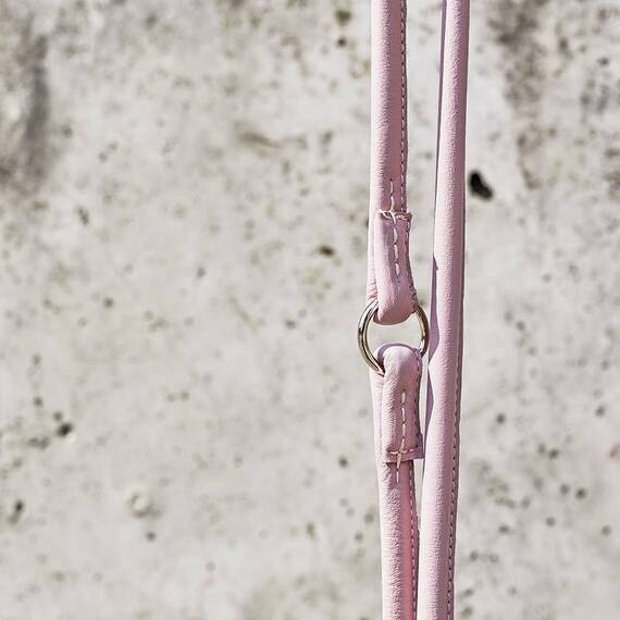 Leder Hundeleine rundgenäht AMICI Rose • 2m • dreifach verstellbar