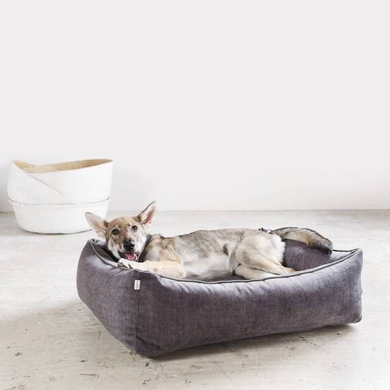 Orthopädisches Hundebett Samt GRAPHIT • GLAM