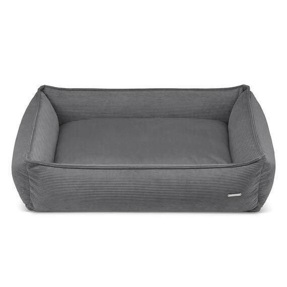 Hundebett Cord grau • Labbvenn STRIPPO dark grey