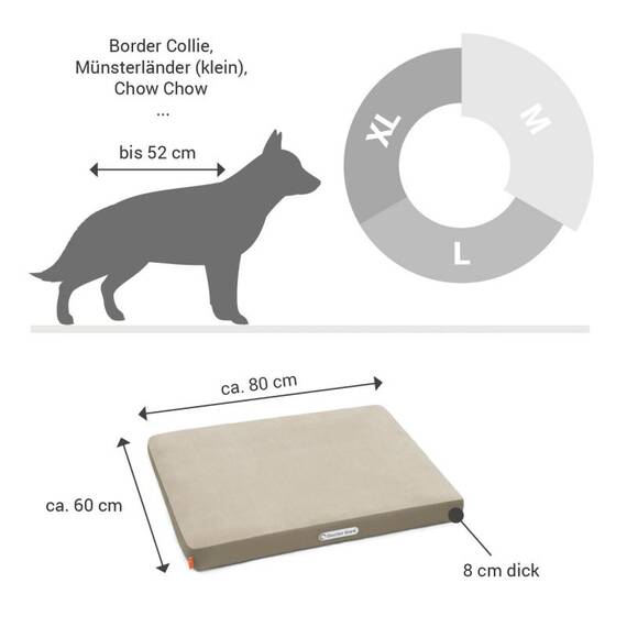 Orthopädische Hundematratze beige | goldbraun, waschbar bei 95°C