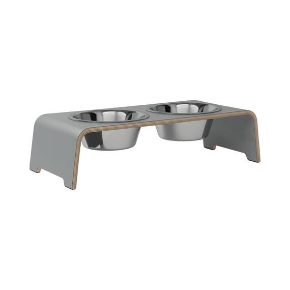 dogBar® M-small - HPL grau mit Edelstahl