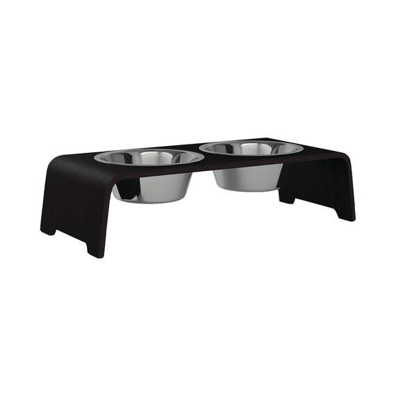 dogBar® M-small - Eiche dunkel mit Edelstahl