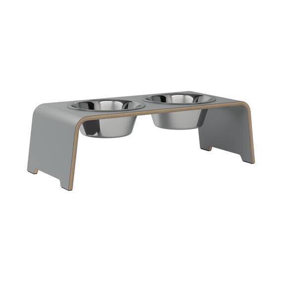 dogBar® M - HPL grau mit Edelstahl