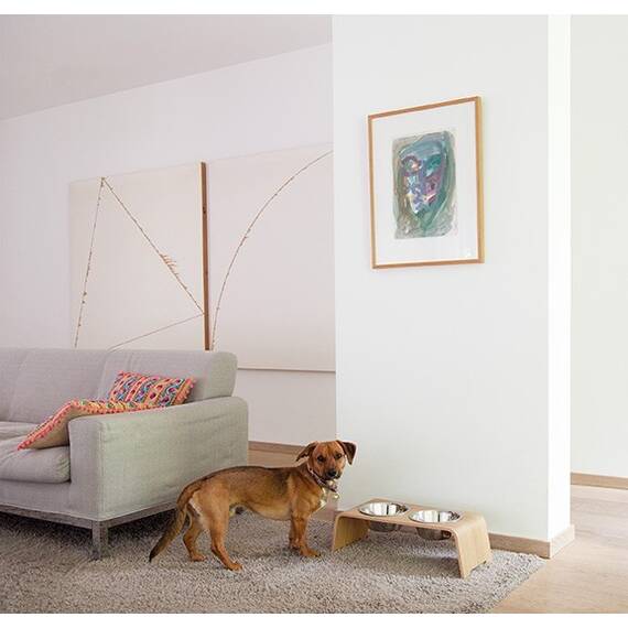 dogBar® S-large - Nussbaum mit Edelstahl