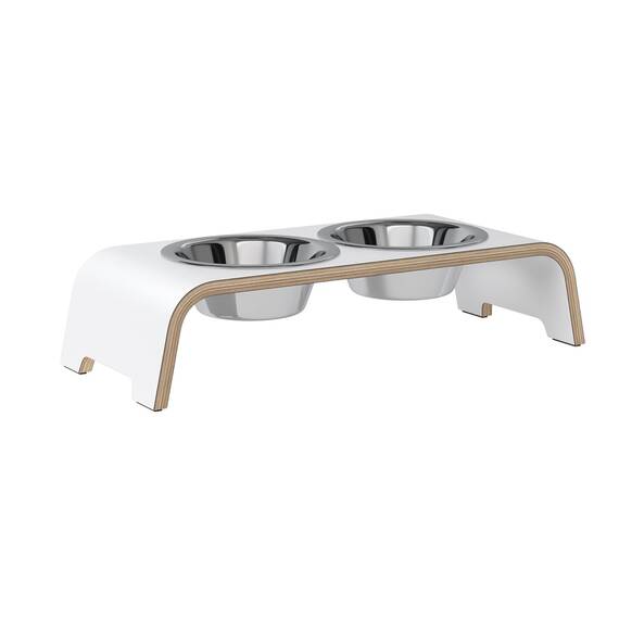 dogBar® S-large - HPL weiß mit Edelstahl