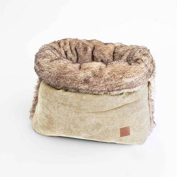 Hunde Kuschelnest SNUGGLE sand • Cord meets Faux Fur