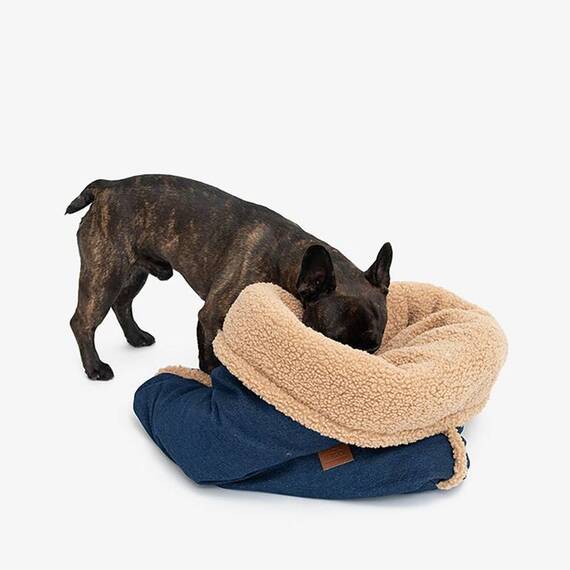 Hunde Kuschelnest SNUGGLE • Denim meets Teddyfell