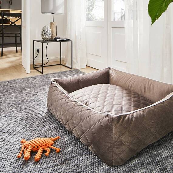 Orthopädisches Hundebett Samt stone • OXFORD von Laboni
