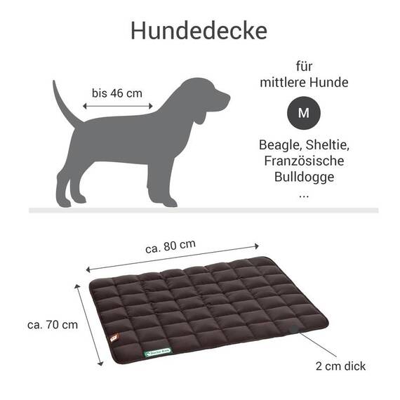 Gesteppte Hundedecke goldbraun, waschbar bei 95°C