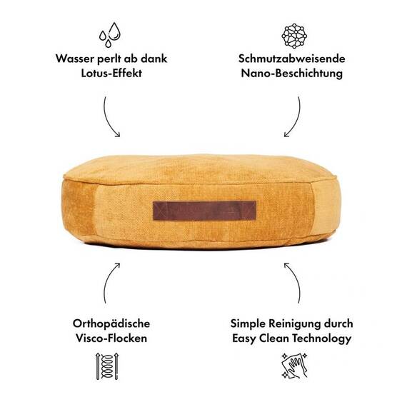 Hundekissen rund senfgelb, waschbar • CHILL AROUND William Walker