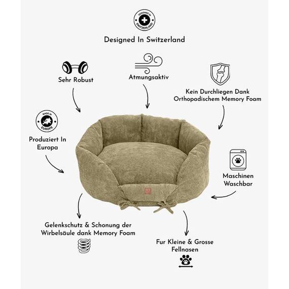 Hundenest orthopädisch beige • Ronny Cord