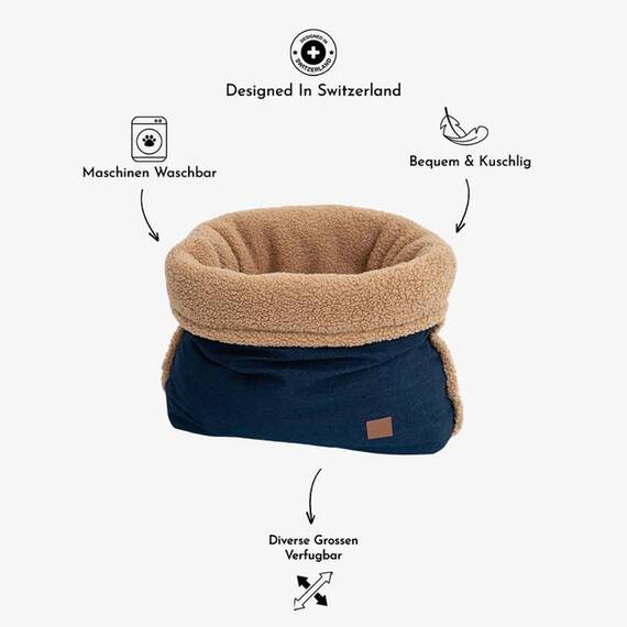 Hunde Kuschelnest SNUGGLE • Denim meets Teddyfell