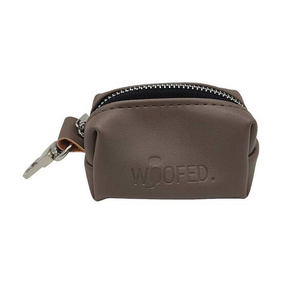 Leckerlibeutel Kunstleder braun mit Umhängegurt • MUDDY