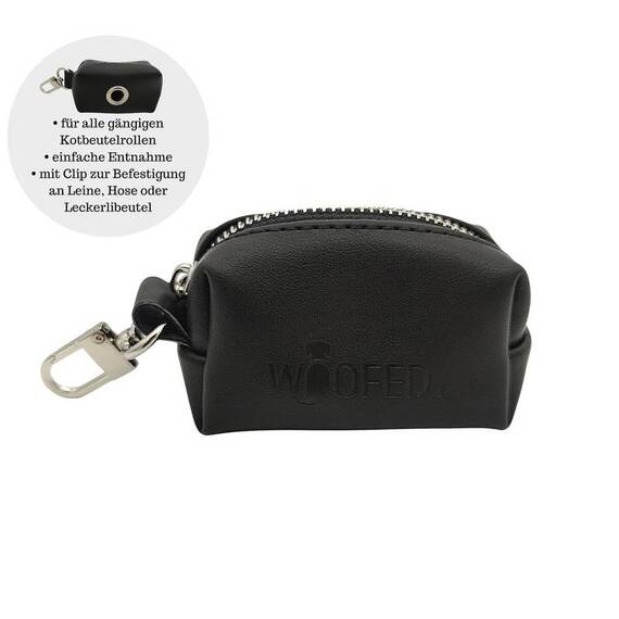 Kotbeutelspender schwarz • Kunstleder