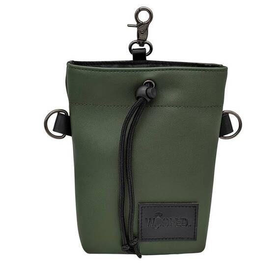 Leckerlibeutel Kunstleder oliv mit Umhängegurt • ARMY GREEN