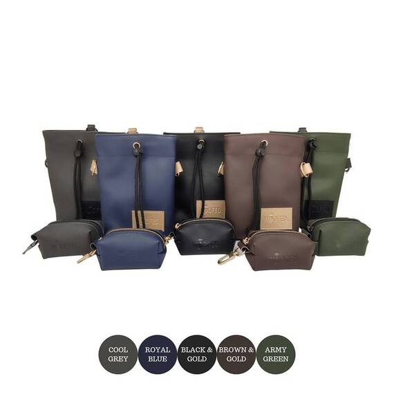 Leckerlibeutel Kunstleder oliv mit Umhängegurt • ARMY GREEN