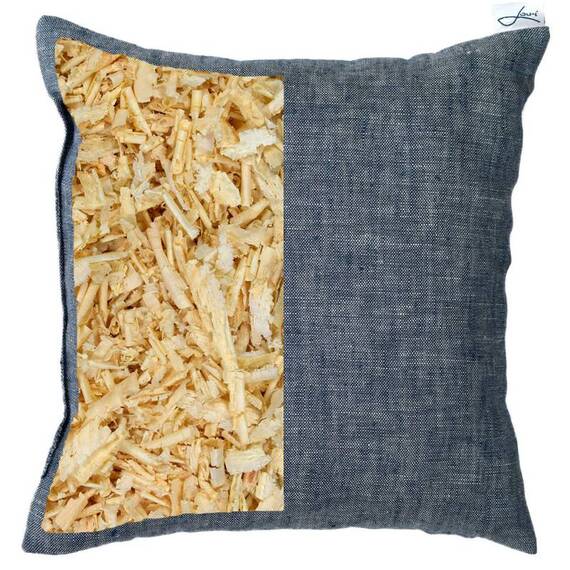 Zirbenkissen für Hunde • Bio Leinen blau meliert