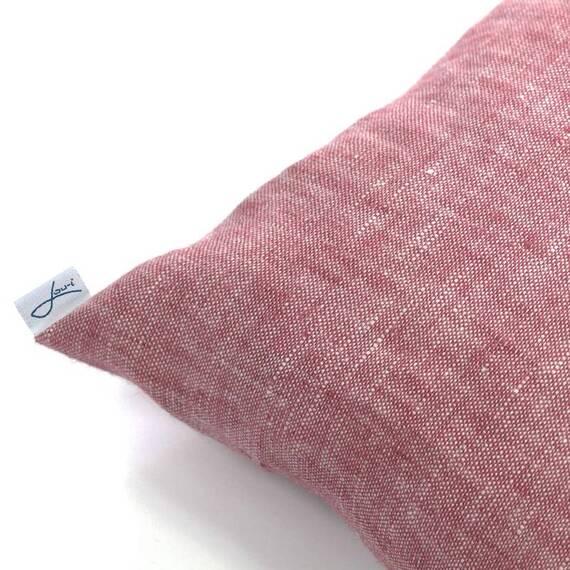 Zirbenkissen für Hunde • Bio Leinen rot meliert