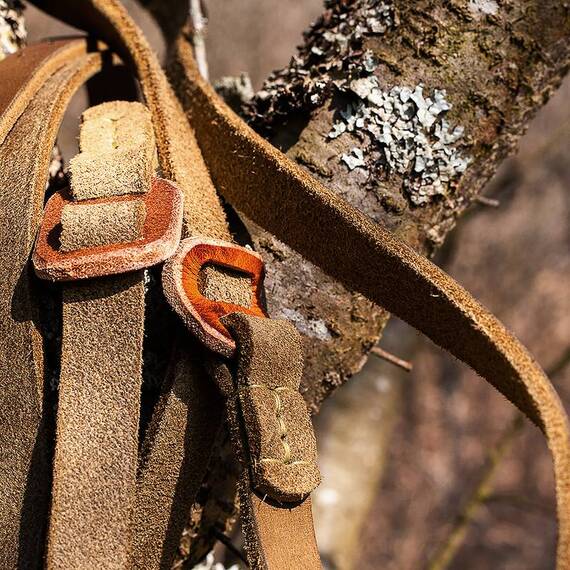 Lautlose Pirschleine | Flüsterleine mit Zugstopp, Leder