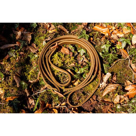 Lautlose Pirschleine | Flüsterleine mit Zugstopp, Leder