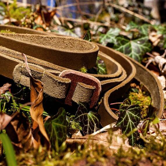 Lautlose Pirschleine | Flüsterleine mit Zugstopp, Leder