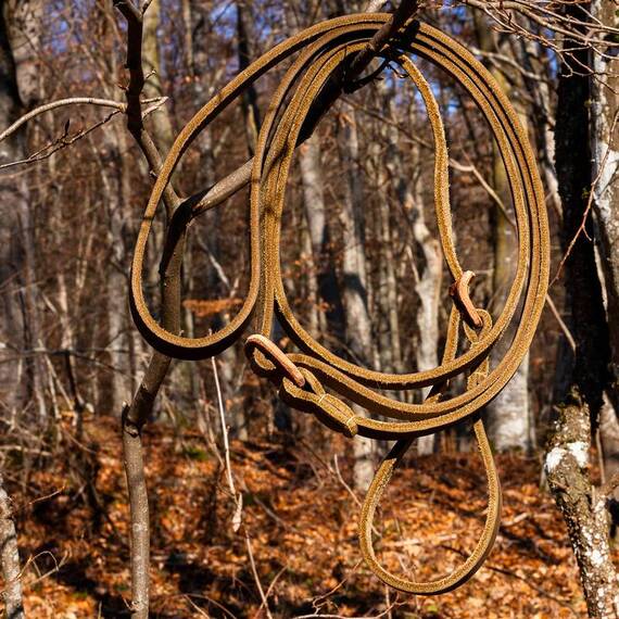 Lautlose Pirschleine | Flüsterleine mit Zugstopp, Leder