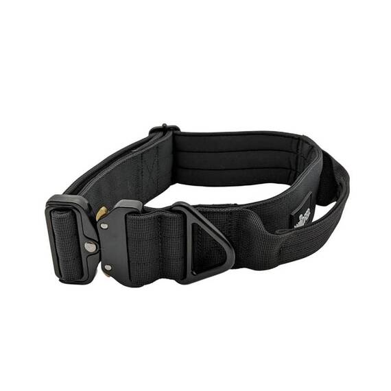 Breites Tactical Halsband mit Griff • gepolstert • schwarz