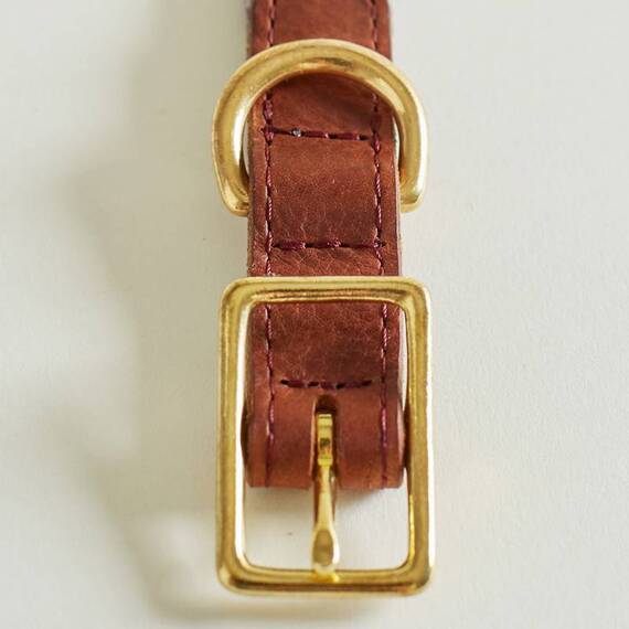 Hundehalsband Leder & Tweed violett "Hollyhock"