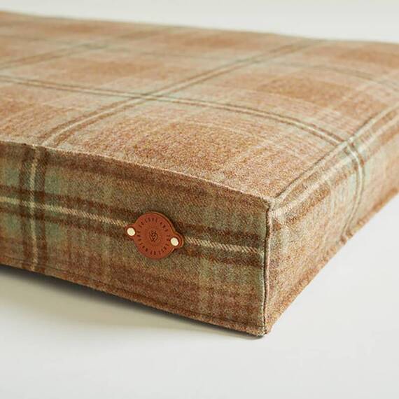 Hundekissen Karo-Tweed "Copper Beech" • reine Wolle