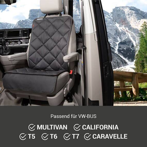 Hundedecke / Schonbezug für VW Bus Beifahrersitz • grau
