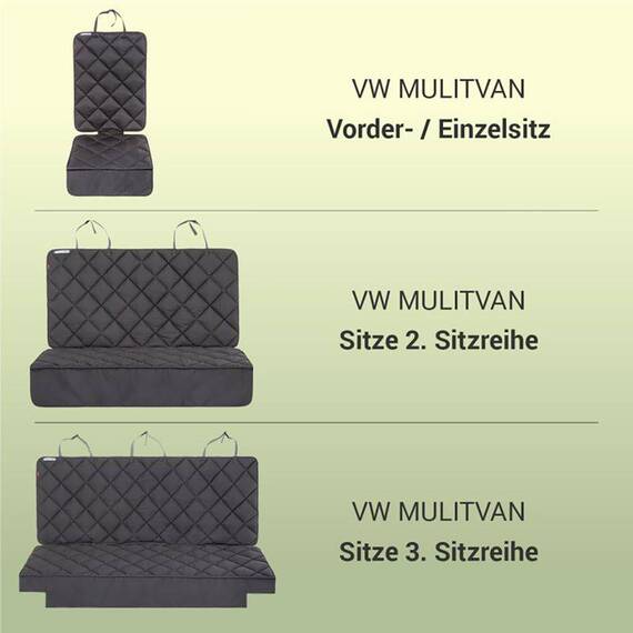 Hundedecke / Schonbezug für VW Bus Beifahrersitz • grau