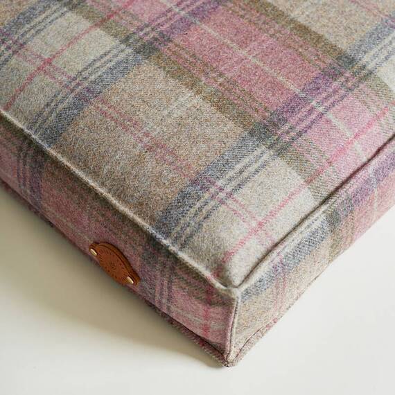 Hundekissen Karo-Tweed "Bluebell" • reine Wolle