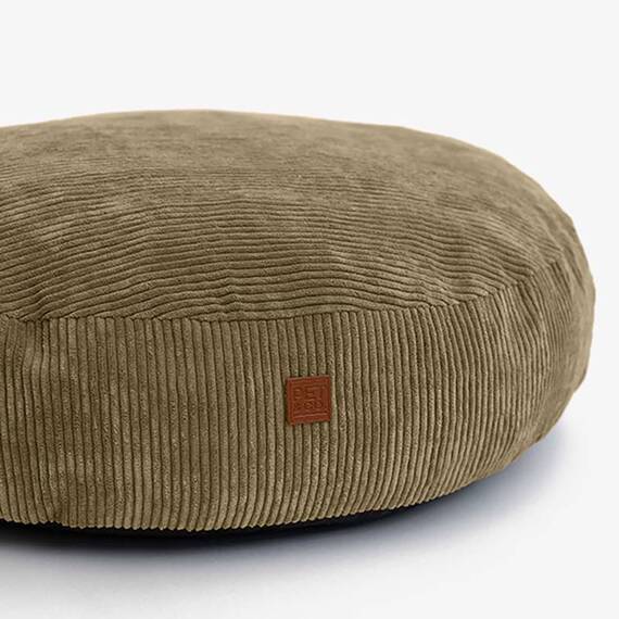 Rundes Hundekissen Cord hellbraun • Roi Khaki